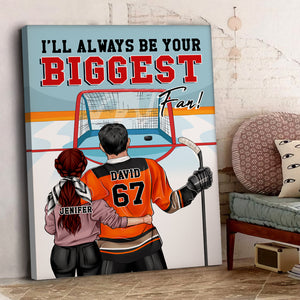 Personalized Hockey Couple Poster - I'll Always Be Your Biggest Fan - Couple Shoulder to Shoulder - Poster & Canvas - GoDuckee