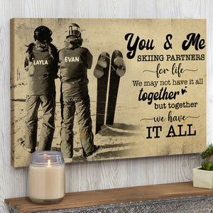 Custom Skiing Couple's Name Poster - Together We Have It All - Vintage - Poster & Canvas - GoDuckee