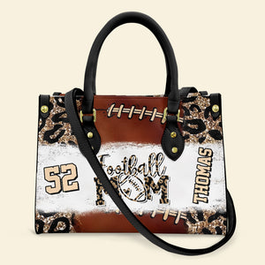 Football Mom, Personalized Leather Bag, Gifts For Football Mom - Leather Bag - GoDuckee