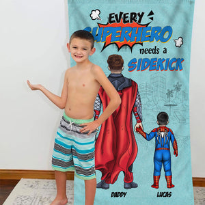 Every hero Needs A Sidekick Personalized Beach Towel - Beach Towel - GoDuckee