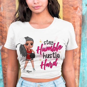 Cheerleading Stay Humble Hustle Hard - Personalized Shirts - Shirts - GoDuckee