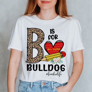 Custom Leopard Alphabet Shirt, Letter For Name - Back To School Gift for Teachers - Shirts - GoDuckee