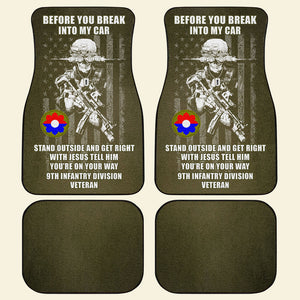 Personalized Veteran Car Mats Before You Break Into My Car, Holding Gun, Custom Military Unit - Doormat - GoDuckee