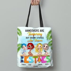 Personalized Besties Tote Bag - Hangovers Are Temporary - Summer Girls - Tote Bag - GoDuckee