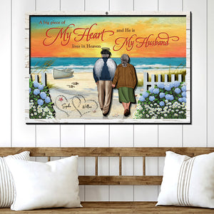 A Big Piece Of My Heart Lives In Heaven Personalized Layer Wood Art - Wood Sign - GoDuckee