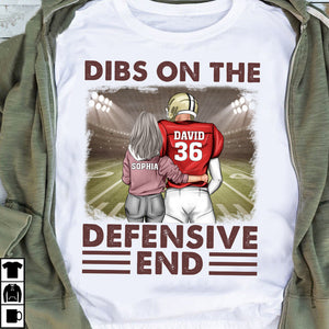 American Football Couple Dibs On The Defensive End Custom Shirts - Shirts - GoDuckee