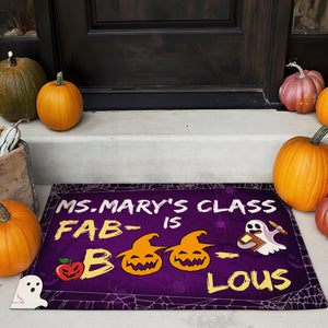 Fab-boo-lous Doormat - Pumpkin Teacher - Doormat - GoDuckee