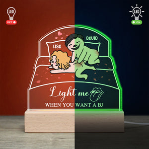 Light Me When You Want A BJ Personalized 3D Led Light, Gift For Couple, Funny Couple Led Light - Led Night Light - GoDuckee