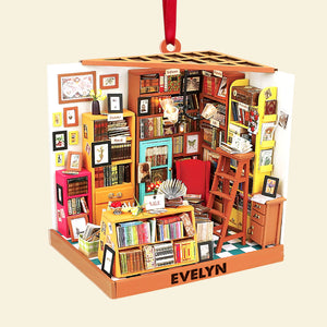 Personalized Bookstore Book Lover Ornament, Christmas Tree Decor - Ornament - GoDuckee