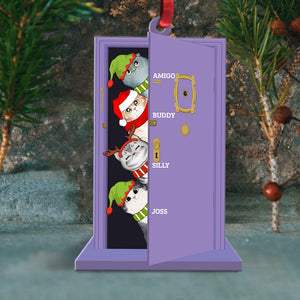 Cat Christmas Hello From The Cats - Personalized Christmas Ornament - Gift for Cat Lovers - Ornament - GoDuckee