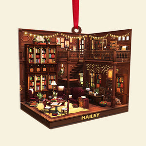 Personalized Bookstore Book Lover Ornament, Christmas Tree Decor - Ornament - GoDuckee