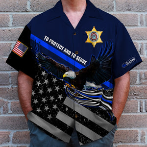 Police Hawaiian Shirt. Personalized Hawaiian Shirt, Aloha Shirt - Gift for Police - Hawaiian Shirts - GoDuckee