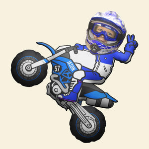Personalized Motocross Pillow - Cute Racing Boy - Pillow - GoDuckee