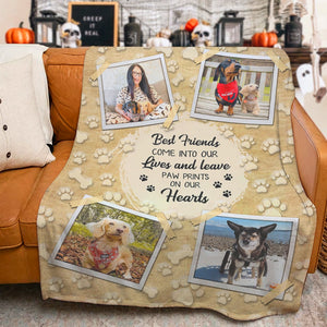 Custom Dog Mom Blanket - Best Friends Come Into Our Lives And Leave Paw Prints On Our Hearts - Blanket - GoDuckee