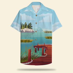 Personalized Pontoon Couple Hawaiian Shirt - Husband and Wife - Pontoon Partners For Life Fol7-Vd1 - Hawaiian Shirts - GoDuckee