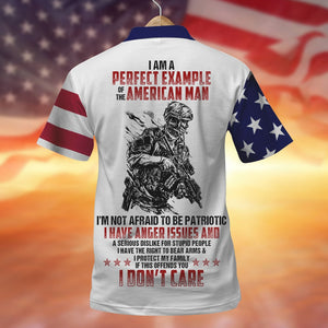 Veteran Perfect Example of The American Man, Personalized Polo Shirt, Gifts for Veteran - AOP Products - GoDuckee