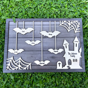 Personalized Bats Family Layer Wood Sign, Gift For Family - Wood Sign - GoDuckee