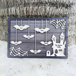 Personalized Bats Family Layer Wood Sign, Gift For Family - Wood Sign - GoDuckee