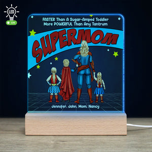 Super Mom, More Powerful Than Any TanTrum - Personalized 3D Led Light - Led Night Light - GoDuckee
