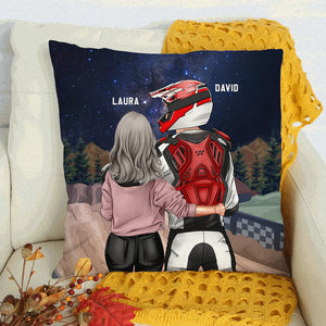Motocross Couple Have Love In Your Heart - Personalized Pillow - Gift for Motocross Riders - Couple Shoulder to Shoulder - Pillow - GoDuckee