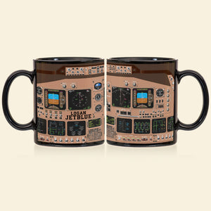 Personalized Plane Dashboard Mug, Custom Airplane Cockpit, Gift For Airplane Lovers (AP0402) - Coffee Mug - GoDuckee