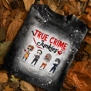 Girl True Crime Junkies Custom Bleached T-Shirt - Shirts - GoDuckee