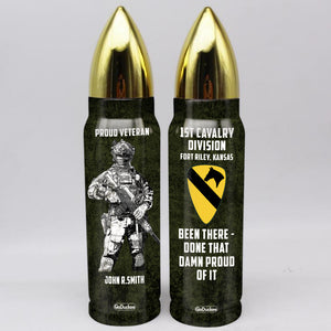 Veteran Bullet Tumbler - Custom Military Unit - Been There Done That, Soldier Holding Gun - Water Bottles - GoDuckee
