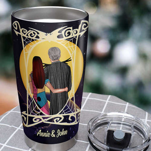Pumpkin King and Queen, Personalized Halloween Couple Tumbler, We're Simply Meant To Be - Tumbler Cup - GoDuckee