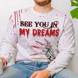 Horror Couple See You In My Dreams, Personalized All Over Print Shirt, Halloween Gift for Loved One - AOP Products - GoDuckee