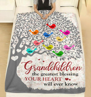 Grandchildren Gift, Grandma Personalized Blanket, Gift For Mother's Day - Blanket - GoDuckee