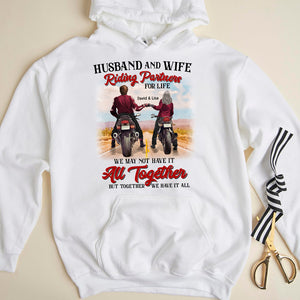 Riding Couple Husband and Wife Riding Partners for Life - Personalized Shirts - Gift for Couple - Shirts - GoDuckee