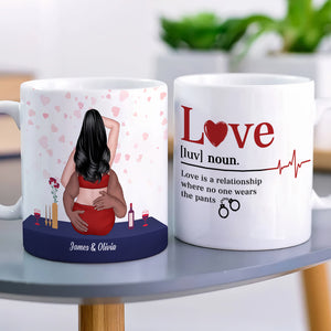 Love Definition- Where No One Where The Pants- Personalized Mug, Couple Gift - Coffee Mug - GoDuckee
