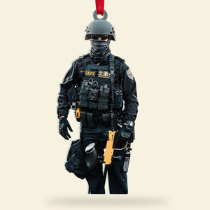 Custom Police Photo Ornament, Christmas Tree Decor - Ornament - GoDuckee