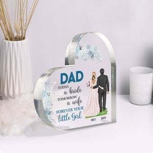 Happy Father's Day, Bride And Dad Personalized Acrylic Plaque Gift For Dad - Decorative Plaques - GoDuckee