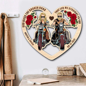 God Bless The Broken Road That Led Me Straight To You, Personalized Wood Art, Gift for Him/Her - Wood Sign - GoDuckee