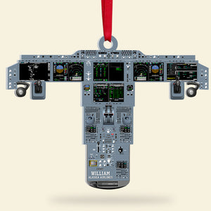 Personalized Plane Dashboard Ornament, Custom Airplane Cockpit, Christmas Gift - Ornament - GoDuckee