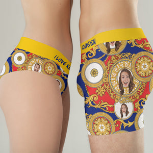 Loyal Background - Custom Photo Couple Boxer Briefs Underwear - Boxer Briefs - GoDuckee