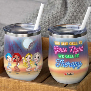 Personalized Bikini Sister Dolls Wine Tumbler - You May Call It Girls Led Night - Cool Summer Girls frd2104 - Wine Tumbler - GoDuckee