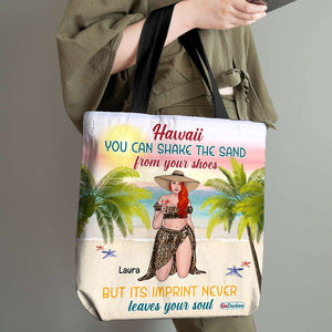 Sun Tanning Girl Personalized All Over Tote Bag - Leopard Pattern - You Can Shake The Sand From Your Shoes - Tote Bag - GoDuckee