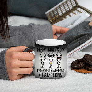 Happy Father's Day From Your Swimming Champions, Personalized Magic Mug, Gift For Dad - Magic Mug - GoDuckee
