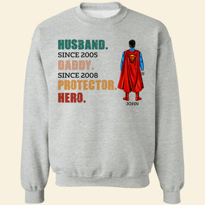 Husband Daddy Protector Hero Personalized Shirts, Gift For Fathers - Shirts - GoDuckee