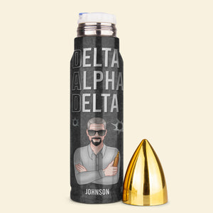Personalized Drinking Dad Bullet Tumbler - Delta Alpha Delta, I'd Take A Bullet For You- Father's Day Gift - Water Bottles - GoDuckee