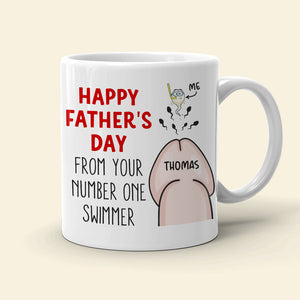 Happy Father's Day From Your Number One Swimmer, Personalized Mug, Gift For Dads - Coffee Mug - GoDuckee