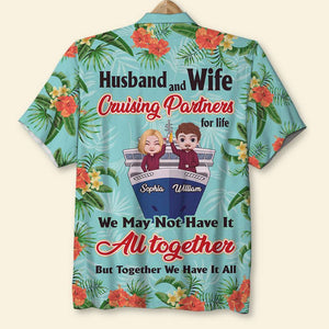 Husband And Wife Cruising Partners For Life, Couple Casual Shirt Hawaiian Shirt - Hawaiian Shirts - GoDuckee
