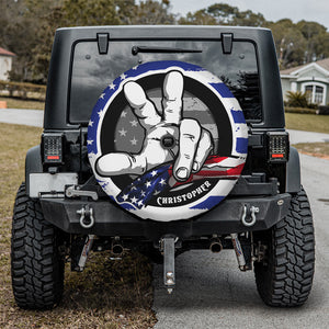 Hand Hold Flag Personalized Off- Road Car Tire Cover, Gift For Car Lovers - Tire Cover - GoDuckee