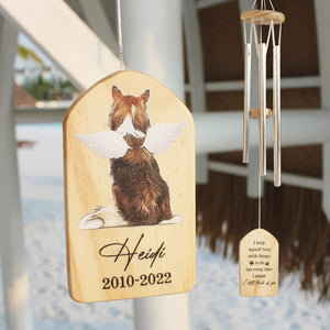 Personalized Heaven Dog Wind Chimes, Sympathy Gift For Loss Of Dogs, Keep Myself Busy But Still Think Of You - Wind Chimes - GoDuckee