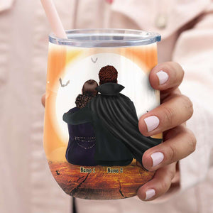 Personalized Dracula Couple Wine Tumbler - I Put A Spell On You And Now You're Mine - Wine Tumbler - GoDuckee