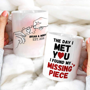The Day I Met You Couple Personalized White Mug - Coffee Mug - GoDuckee
