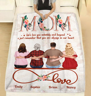 Mom Infinite Love Mother & Children Personalized Blanket Gift - Blanket - GoDuckee