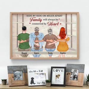 Family Will Always Be Connected By Heart - Personalized Family Canvas Print - Gift For Family - Poster & Canvas - GoDuckee